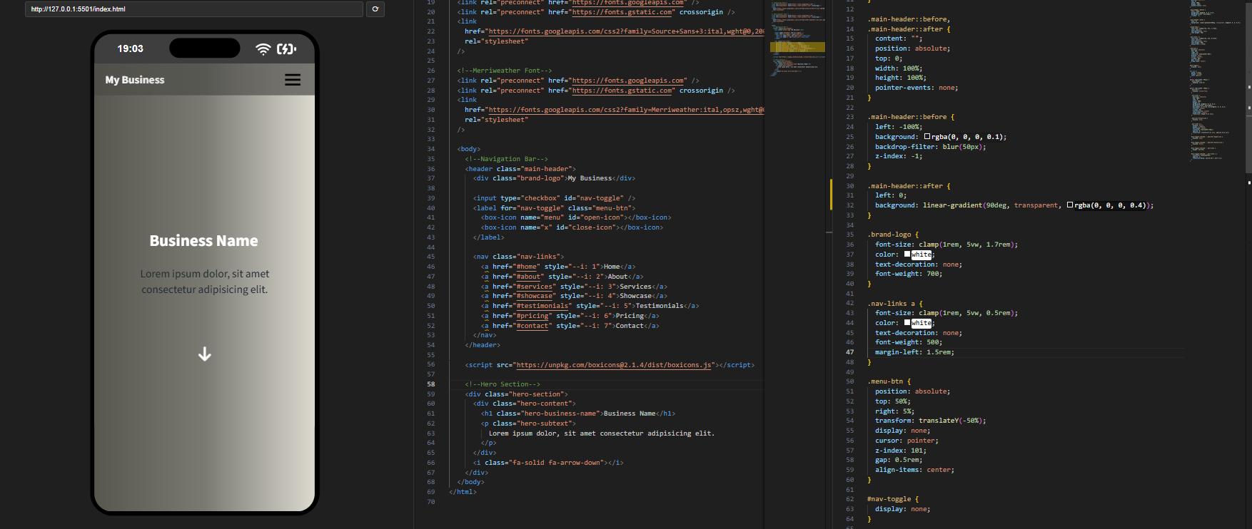 Anthony working on web development