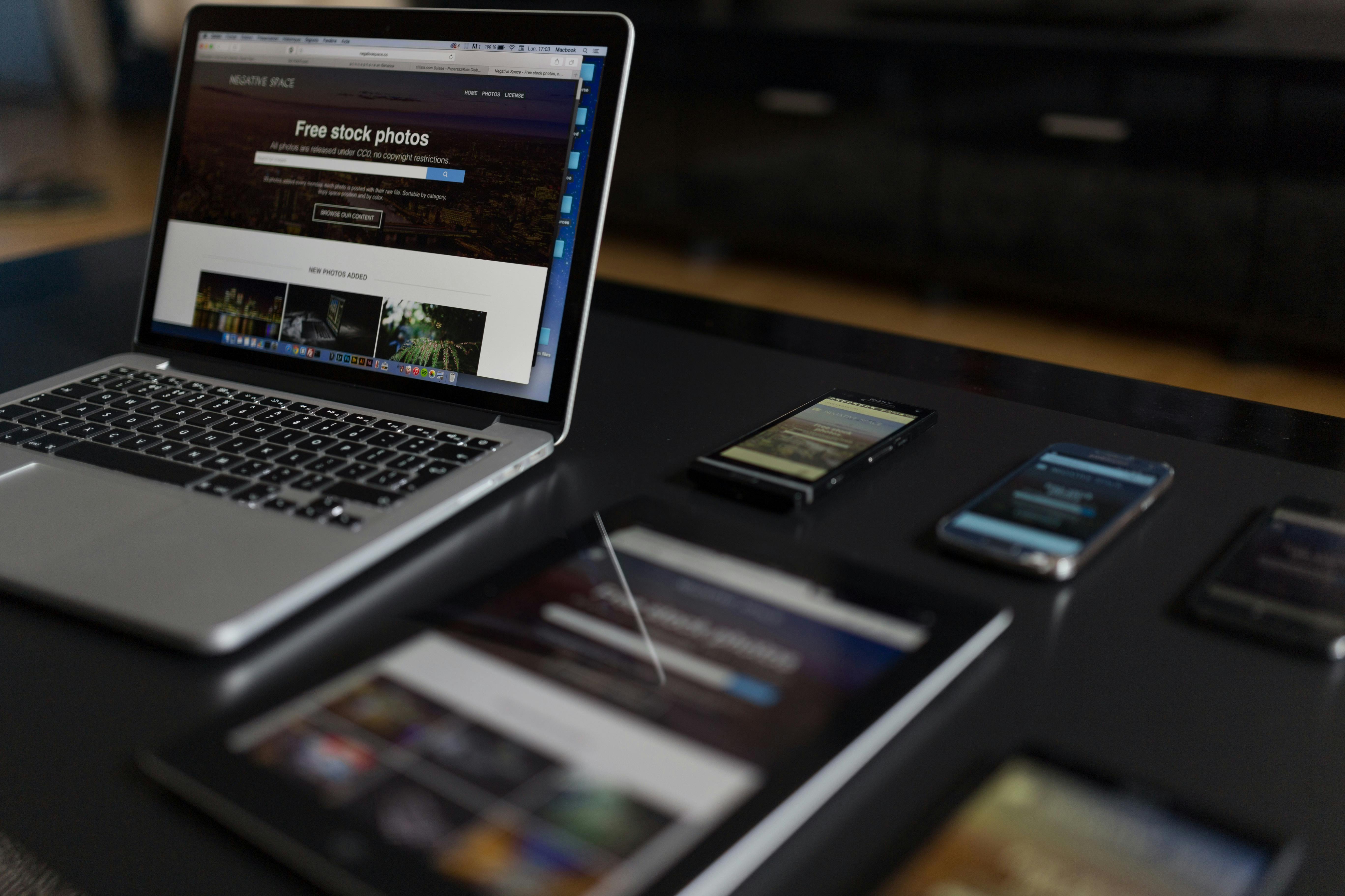 Responsive design web design shown in photo